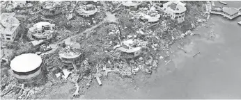  ?? CARIBBEAN BUZZ HELICOPTER­S VIA AP ?? Aftermath of Hurricane Irma in Virgin Gorda, the British Virgin Islands, on Friday.