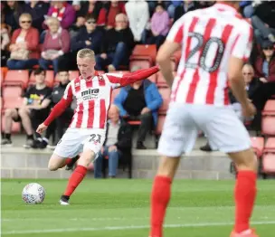  ?? Picture: Antony Thompson - Thousand Word Media ?? Jake Doyle-hayes shoots on his debut against Scunthorpe