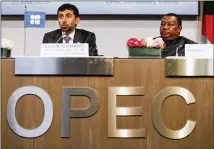  ?? STEFAN WERMUTH / BLOOMBERG ?? Suhail Mohammed Al Mazrouei (left), United Arab Emirates’ energy minister and OPEC president, speaks at a June news conference in Vienna. Saudi Arabia and other producers gather again in Abu Dhabi this weekend.