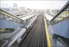  ?? File photo ?? Metro-North commuter trains arrive and depart from the Stamford train station.