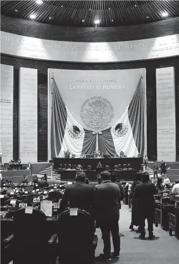  ?? FOTO: RICARDO NEVÁREZ ?? La Cámara de Diputados dio primera lectura al dictamen pendiente del Plan B en materia electoral. Hoy se discute y vota.