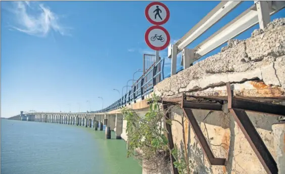  ?? /JUAN CARLOS TORO ?? Vista actual del puente antiguo de Cádiz José León de Carranza, en el kilómetro 3 de la carretera CA-36.