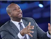  ?? ANDREW HARRER — BLOOMBERG ?? Sen. Tim Scott, R-S.C., believes Republican senators should “stop bringing candidates with questionab­le track records on race before the full Senate for a vote.”