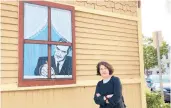  ?? ?? Eugene O’Neill pops up all around New London. Here he is emblazoned on a small building in a parking lot.