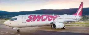  ?? SWOOP ?? Swoop, which describes itself as an ultra-low-cost carrier, has been flying for three years.