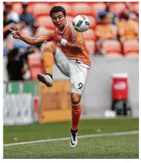  ??  ?? Dynamo forward Erick Torres, left, has five goals in the preseason as the team prepares for the 2017 MLS season opener against the visiting Seattle Sounders FC on Saturday.