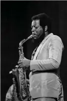  ??  ?? Free jazz musician Ornette Coleman performing in 1971. Photograph: Jean-Pierre Roche/Photo credit: JP Roche. Image courtesy of Submarine Deluxe