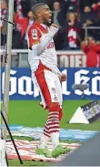  ?? FOTO: IMAGO ?? Anthony Modeste bejubelt hier seinen 17. Treffer in der laufenden Bundesliga-Saison.