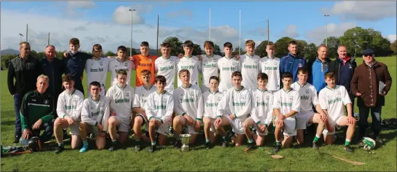  ??  ?? The Arklow Rocks/Avondale team who defeated Bray Emmets to claim the Wicklow Minor ‘B’ hurling crown in Ballinakil­l last weekend.