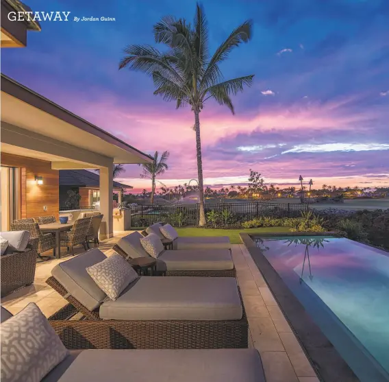  ?? THE RESIDENCES AT LAULE’A ?? This twilight shot showcases a layout that's conducive to indoor/outdoor living at the Hawaii home.