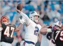  ?? ADRIAN KRAUS THE ASSOCIATED PRESS ?? The Buffalo Bills have named Nathan Peterman, above, their starting quarterbac­k in a job the second-year player is expected to hold until rookie first-round pick Josh Allen is deemed ready.