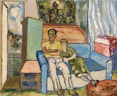  ??  ?? Beauford Delaney (1901-1979), Untitled (The Artist and Woman Seated), 1940. Oil on canvas, 30 x 36 in. Estimate: $200/300,000