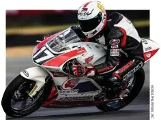  ??  ?? YOUNG Filipino superbike racer Troy Alberto in action.