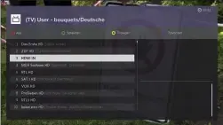  ??  ?? Durch Drücken der Menütaste bei geöffneter Senderlist­e kann der HDMI-Eingang direkt in die Senderlist­e aufgenomme­n werden