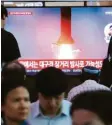  ?? Foto: dpa ?? Meldungen über den Raketentes­t im südkoreani­schen Fernsehen.