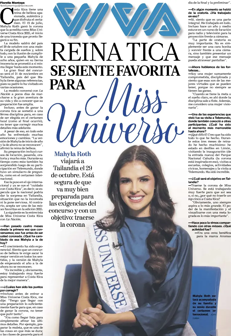 REINA TICA SE SIENTE FAVORITA PARA Miss Universo - PressReader