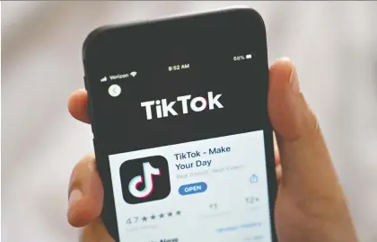  ?? ANDREW HARRER/BLOOMBERG ?? Amid the threat of a U.S. ban, Microsoft vows to add more security, privacy and digital safety protection­s to the viral Tiktok app. It is in talks to purchase Tiktok’s operations in Canada, the U.S., Australia and New Zealand. It aims to strike a deal by Sept. 15.