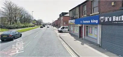  ??  ?? ●●Halifax Road, Rochdale, where a crash-for-cash scam was staged