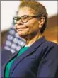  ?? Robert Gauthier L.A. Times ?? KAREN BASS’ spokespers­on said the mayor didn’t know the suspect.