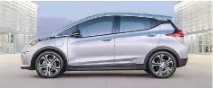  ?? — CHEVROLET FILES ?? Chevy’s 2017 Bolt hatchback can get up to 383 kilometres on a single charge.