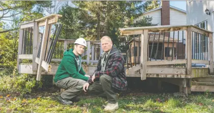  ?? ALEX SCHULDTZ/THE HOLMES GROUP ?? “Every spring should begin with a thorough deck inspection,” says Mike Holmes, with Michael Holmes Jr. Deck maintenanc­e should be at the top of your spring to-do list, he says.