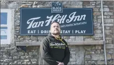  ?? PICTURES: TONY JOHNSON ?? SOCIAL DISTANCE: Andrew Hields says staff at Tan Hill Inn are having to get used to reduced interactio­n with customers because of the pandemic.