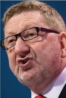  ??  ?? McCluskey: The Unite boss savaged Labour MPs