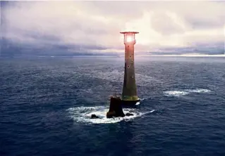  ??  ?? Eddystone Lighthouse is the most famous lighthouse in the world. The present tower (from 1882) fifth one to have been placed on this reef in the English Channel south of Plymouth. is the