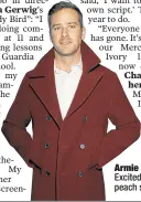  ??  ?? Armie Hammer: Excited about his peach scene.