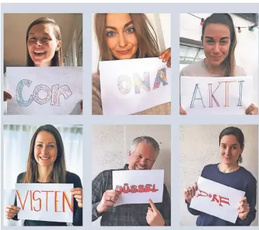  ?? FOTO: CORONA-AKTIVISTEN ?? Vanessa (oben v.l.), Isa und Alice; Larissa (unten v.l.), Sven und Kathleen. Sie betreiben den Instagram-Kanal der „Corona-Aktivisten“.