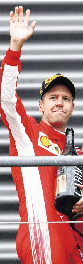  ??  ?? Wieder ganz oben: Sebastian Vettel feierte in Belgien den fünften Sieg in der Saison 2018 – nun geht’s nach Italien