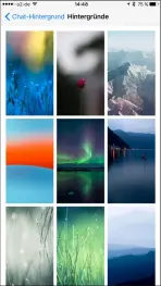 ??  ?? In WhatsApp stehen alternativ­e Hintergrün­de zur Auswahl bereit.