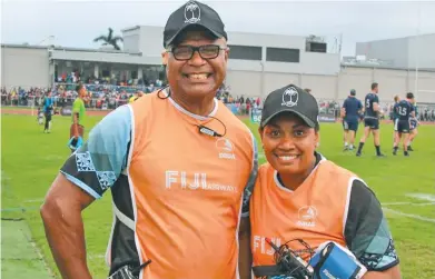  ?? Photo: FRU ?? From left; Dr Emosi Taloga and physio Jennifer Khalik at Churchill Park, Lautoka, last year.