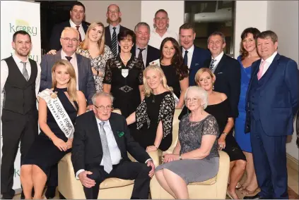  ??  ?? Vincent Harty, Kerry London Person of the Year, with his wife, Breda, and (front from left); London Rose, Liz Shanahan; Tara Cronin, secretary. Second row from left: Cllr John Francis Flynn; Danny Tim O’Sullivan, chairman; Cllr Norma Foley, Mayor of Kerry; Sorcha Rochford, Boston Rose; Tim Murphy, Chairman Kerry GAA Board; Peter Keane, Kerry senior team manager; Sheila Dixon; Noel O’Sullivan. Back from left: Cllr Niall Kelleher; John Breen, Kerry County Council; Gerry Rochford; and Denis Nolan.