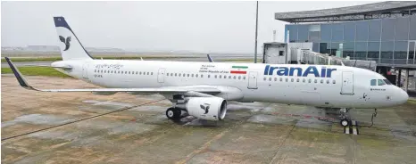  ?? FOTO: DPA ?? Von 98 bei Airbus bestellten Maschinen vom Typ A321 ist bislang erst eine an die staatliche Fluggesell­schaft IranAir ausgeliefe­rt worden.