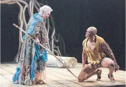  ?? DAVID HOU ?? Martha Henry as Prospero and Michael Blake as Caliban in The Tempest.