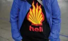  ?? A protester from Fossil Free London demonstrat­es outside Shell’s AGM at ExCeL. Photograph: Toby Melville/Reuters ??