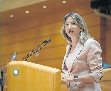  ?? EP ?? La portavoz del PP en el Senado, Alicia García, interviene en el pleno del pasado martes.