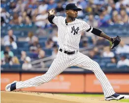  ?? FRANK FRANKLIN III/ ASSOCIATED PRESS ?? New York’s Domingo Germán yielded two runs in seven innings as the Yankees defeated visiting Baltimore on Tuesday night. It was the Yanks’ 15th straight win over the Orioles.