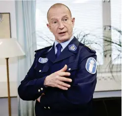  ?? FOTO: LEHTIKUVA/RONI REKOMAA ?? Helsingfor­s ex-polischef Jukka Riikonen.