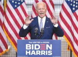  ??  ?? PROPONE. Joe Biden, candidato a la Presidenci­a de EU por el partido demócrata.