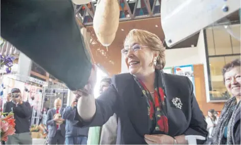  ?? FOTO: ATON ?? Bachelet el jueves, durante una actividad por el Día Internacio­nal de las Mujeres Rurales.