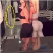  ??  ?? Kim Kardashian West and Blac Chyna were accused of altering this post-workout belfie.