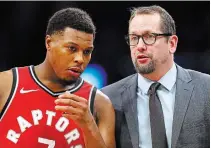  ?? ADAM GLANZMAN GETTY IMAGES FILE PHOTO ?? Kyle Lowry, Nick Nurse and the rest of the Toronto Raptors have a very long stay at the Disney complex awaiting them.