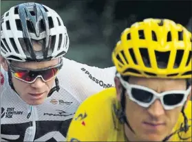  ?? FOTO: AP ?? Thomas porta el maillot amarillo, mientras Chris Froome es segundo a 1’39”