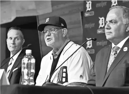  ?? ROBIN BUCKSON, AP ?? The Tigers introduce their new manager Ron Gardenhire, who has a career 1,068-1,039 record.