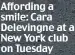  ??  ?? Affording a smile: Cara Delevingne at a New York club on Tuesday