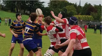  ??  ?? CBS Roscommon junior players in action against Marist College Athlone