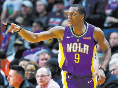  ?? Paul Sancya ?? The Associated Press Veteran Rajon Rondo, who agreed to a one-year, $9 million deal with the Los Angeles Lakers, will be playing on his sixth team in six years. He could supplant Lonzo Ball as the Lakers’ starting point guard.