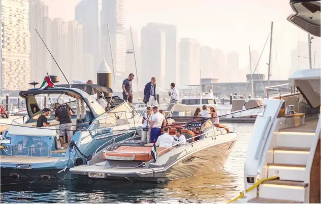  ?? ?? ↑ The Dubai Internatio­nal Boat Show will open on Wednesday.